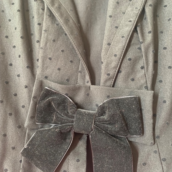Joseph Ribkoff Jacket with Velvet Polka Dots & Bow Size 2 - Picture 4 of 5